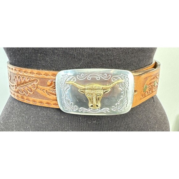 Circle Y Silver Other - Vintage CIRCLE Y 8611 Sz 30 Belt with Buckle-LongHorn Western